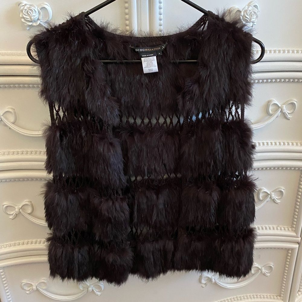 BCBG MaxAzria Rabbit Fur Vest - Picture 6 of 8